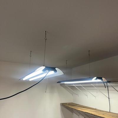 Two Litonia Lighting Hanging Fluorescent Lights (G-MG)