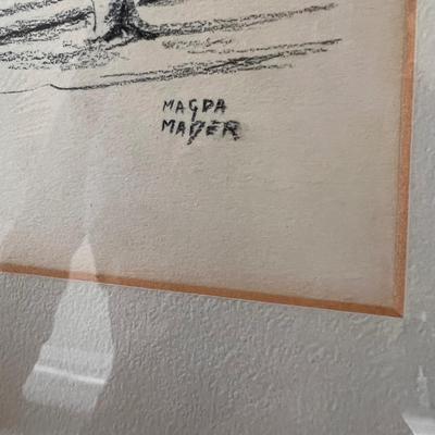 Magda Mader Pencil Signed Salzburg - Austria Framed Etching (SR-RG)
