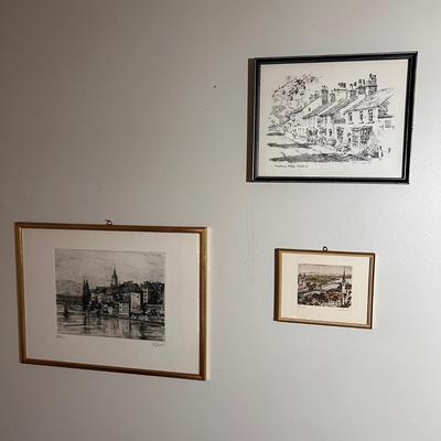 Signed European & English Framed Etchings - Eric Holmes & More (SR-RG)