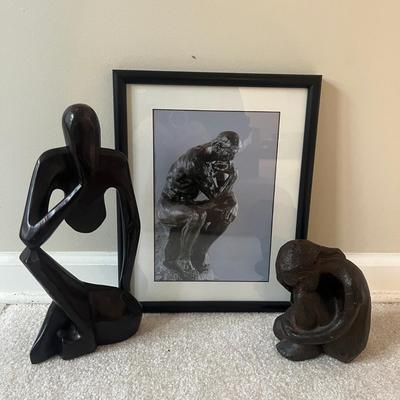 The Thinker Framed Art & Two Sculpture (SR-MG)