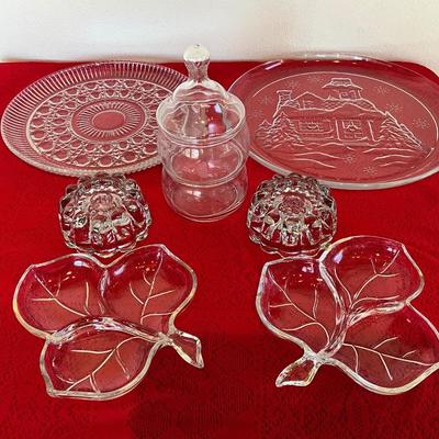 Crystal Platters, candle holders