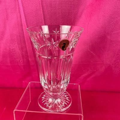 Lot B 542 Waterford Crystal Sunburst Vase & Desk Clock