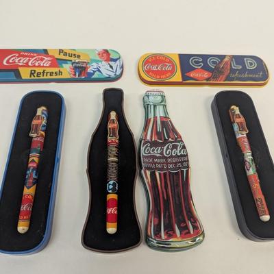 Coca-Cola Advertising Pens With Tin Cases