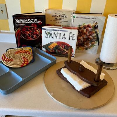 Cookbooks, Pizza Stone, Paper towel/napkin holder
