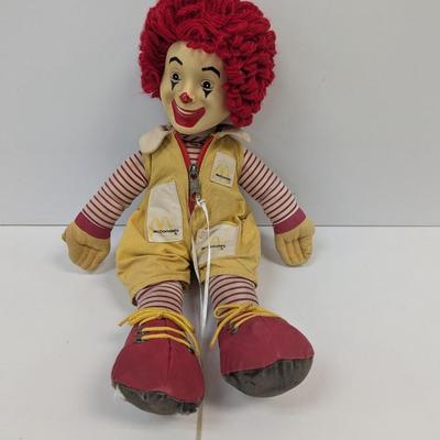 Vintage Ronald McDonald Plush Doll Vinyl Face