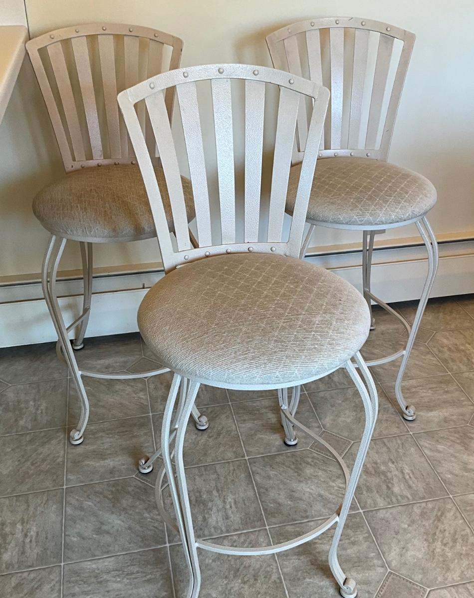 Metal padded counter stools, 24in - 3 | EstateSales.org