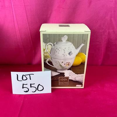 Lot B 550 Lenox Butterfly Meadow Stackable Tea Set NEW