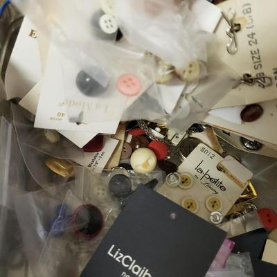Cabinet of Fabric, Wiss Shears, Buttons and More (L-KD)