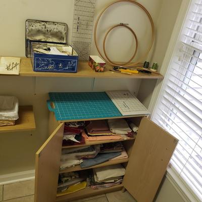 Cabinet of Fabric, Wiss Shears, Buttons and More (L-KD)