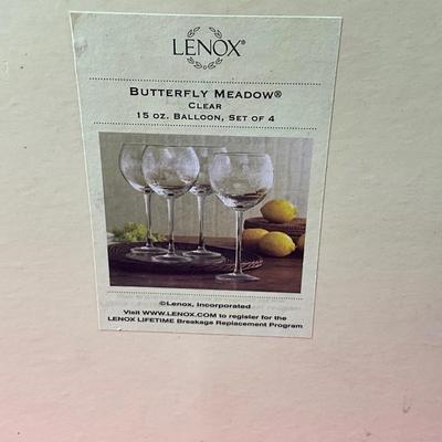 Lot B 554 Lenox Butterfly Meadow Glasses Goblets NEW