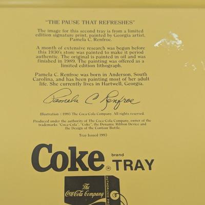 Coca-Cola Advertising Advertising Tins Approx 17 1/2" x 12 3/4" Lot 3