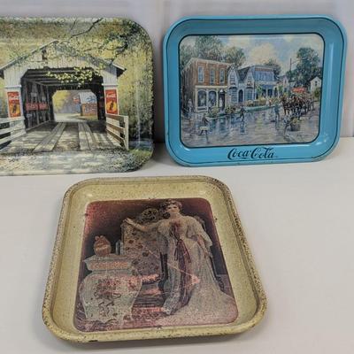 Coca-Cola Advertising Tins Approx 17 1/2" x 12 3/4" Lot 4