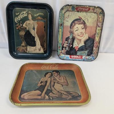 Coca-Cola Tin Trays Lot 7