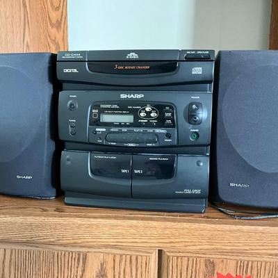 Sharp 3-CD Disc Player, Radio, Dual Cassette Player w/speakers
