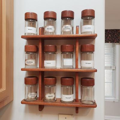 Vintage Wooden Spice Rack (K-KD)