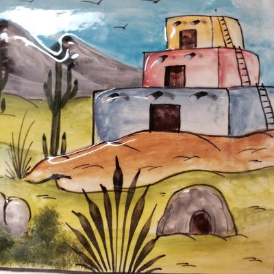 Painted Pottery Dish and Art (K-KD)
