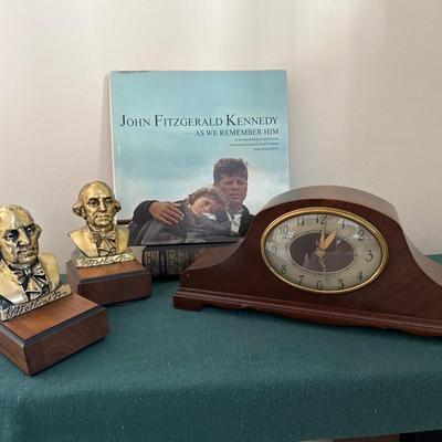 President’s corner w/vintage mantel clock
