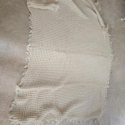 4 cream colored afghans