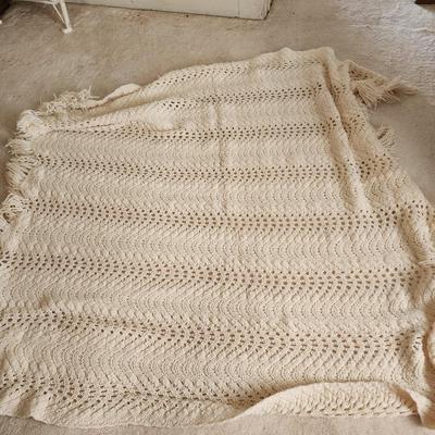 4 cream colored afghans