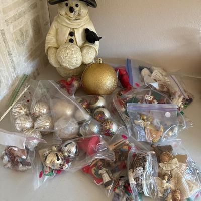 Snowman With Christmas tree ornaments