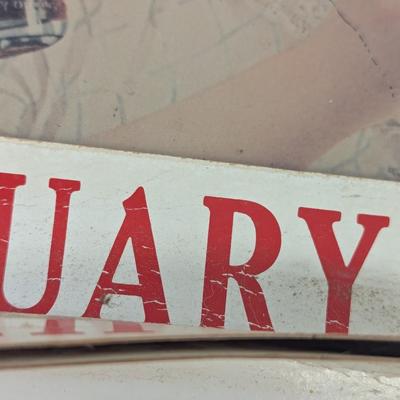 Vintage 1981 Metal Coca-Cola Calendar Sign With Date Cards