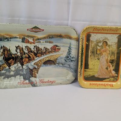 Budweiser Advertising Tin Trays