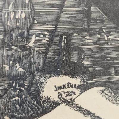 Dan Quest Woodcut Jack Daniel's Distillery Print Signed Numbered 2211/3000