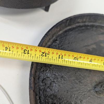 Antique 3-Leg Spider Skillet Fry Pan 12" Cast Iron With Lid