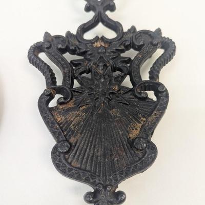 Vintage Cast Iron Trivet With Heart & Copper-Plated One Dollar Coin Trivet