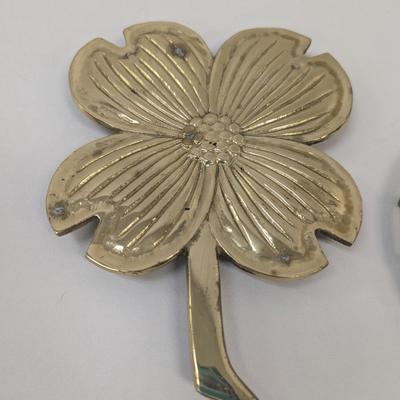 Solid Brass Dogwood Flower & Brass Anchor Trivets