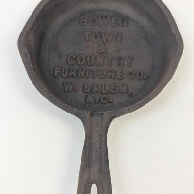 Collectible Cast Iron Pan Bowen Town & Country Furniture Co. W. Salem N.C. 3 3/4"