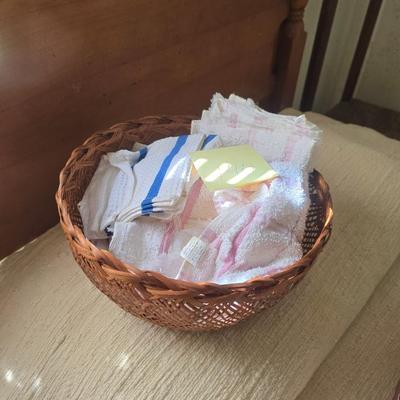 Dishtowel basket