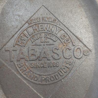 "Tabasco" Cast Iron Skillet Or Fajita Pan McIlhenny Co. Approx 14 3/4"