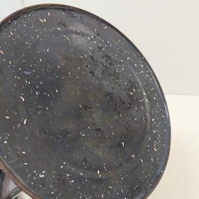 Black Enamel Speckled Coffee Pot Approx 12" Tall