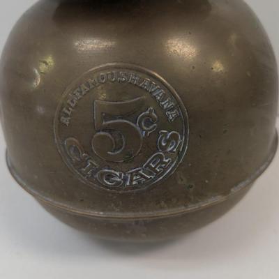 Vintage All Famous Havana 5 Cent Cigars Metal Spittoon