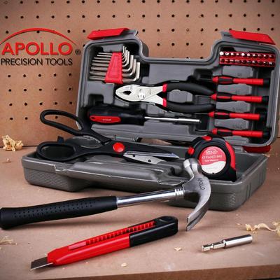 Apollo Tools Original 39 Piece General Household Tool Set in Toolbox Storage Case with Essential Hand Tools for Everyday Home Repairs,...