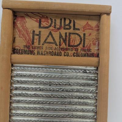 Vintage Wooden Dubi Handi Columbus Washboard