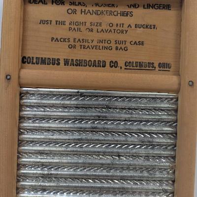 Vintage Wooden Dubi Handi Columbus Washboard