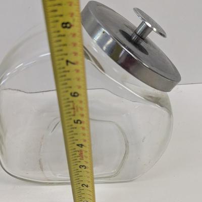 Vintage Glass Tongue Depressor Jar With Lid & General Store Penny Candy Jar