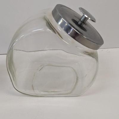 Vintage Glass Tongue Depressor Jar With Lid & General Store Penny Candy Jar