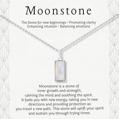 HOPE LOVE SHINE New Beginnings Rainbow Moonstone Sterling Silver Necklace for Women