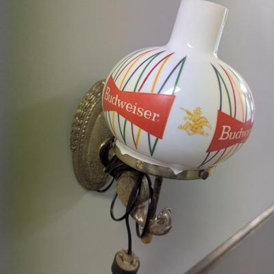 Vintage Budweiser Light-Up Wall Sconce