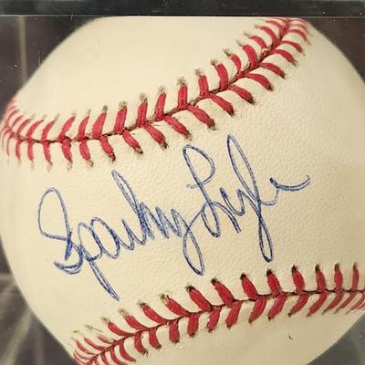 Sparky Lyle OMLB Signed Autographed Baseball In Collectors Case