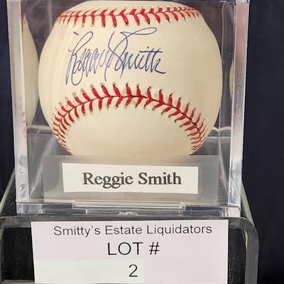 Reggie Smith OMLB Signed Autographed Baseball In Collectors Case