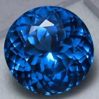 Blue Aquamarine Heated Brazil Natural Round Shape 20 Ct Loose Gemstone Certified