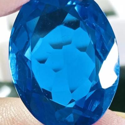 Superb Natural London Blue Topaz 14.50 Ct Oval Shape Certified Loose Gemstone
