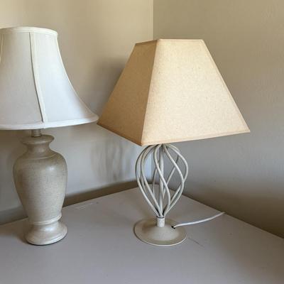 Two Lamps, one metal, one ceramic