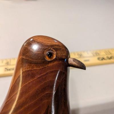 Bundy Signed Hand Carved Wood Perched Quail Bird