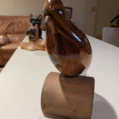 Bundy Signed Hand Carved Wood Perched Quail Bird