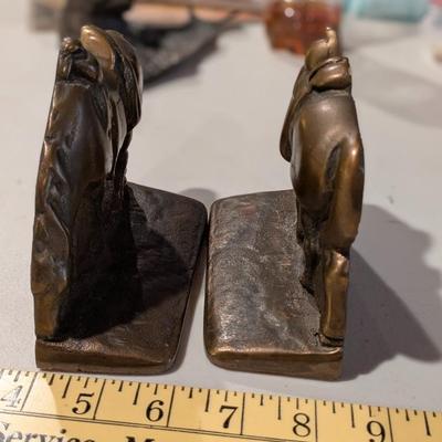 Vintage Western Grazing Saddled Horse Bookends Cast Iron Bronze Copper Finish
